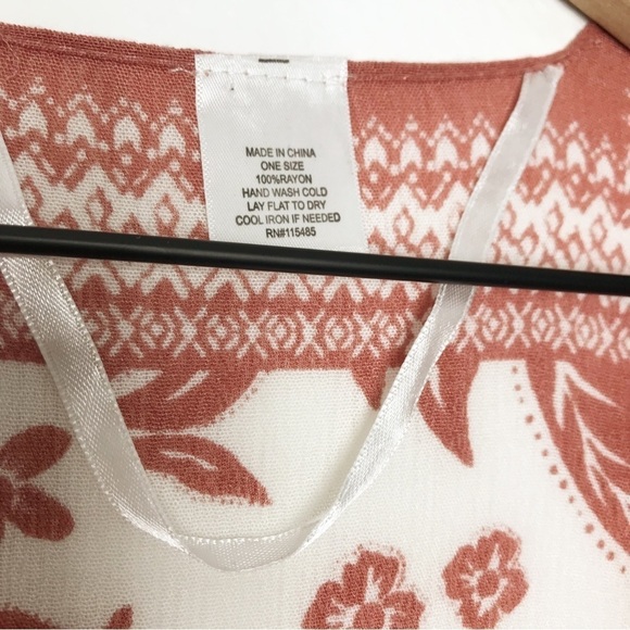 VINCE CAMUTO Bird Floral Block Print Topper Wrap Kimono - Picture 9 of 10